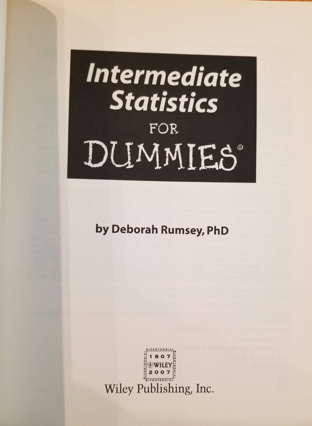 Intermediate Statistics For Dummies – Paperback – VERY GOOD