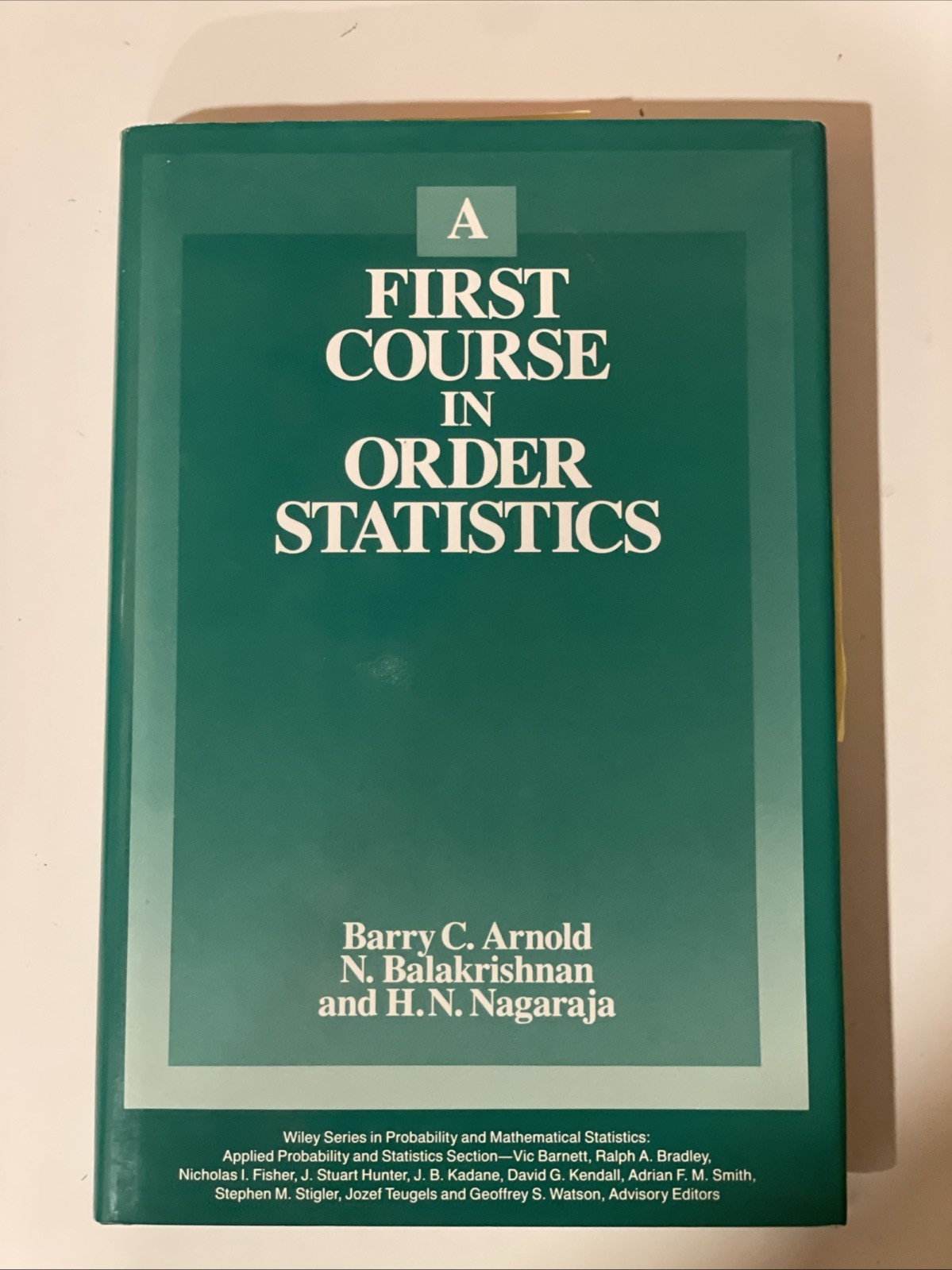 A First Course in Order Statistics By Arnold, Balakrishnan, Nagaraja