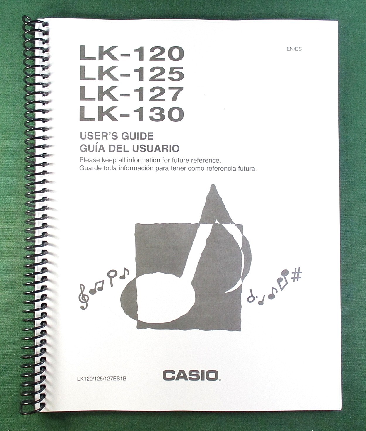 Casio LK-120 Instruction Manual: 37 Pages Coil Bound & Protective Covers!