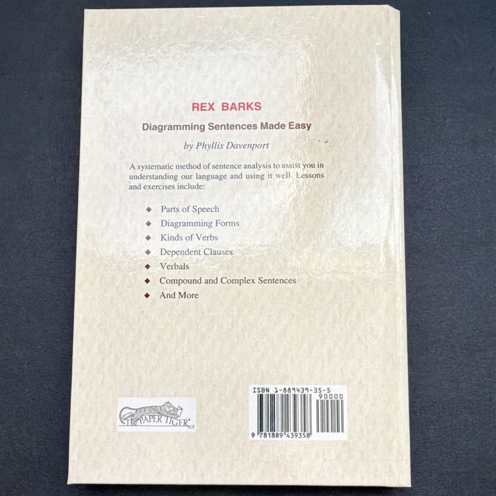 Rex Barks Diagramming Sentences Made Easy Paperback 1st Ed Davenport 1990