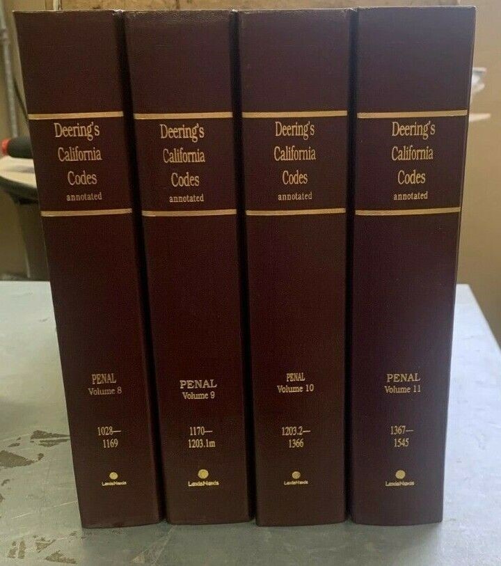LEXIS NEXIS 2021 DEERINGS CALIFORNIA CODES ANNOTATED PENAL VOL 8-11 NEW! 4 BOOKS