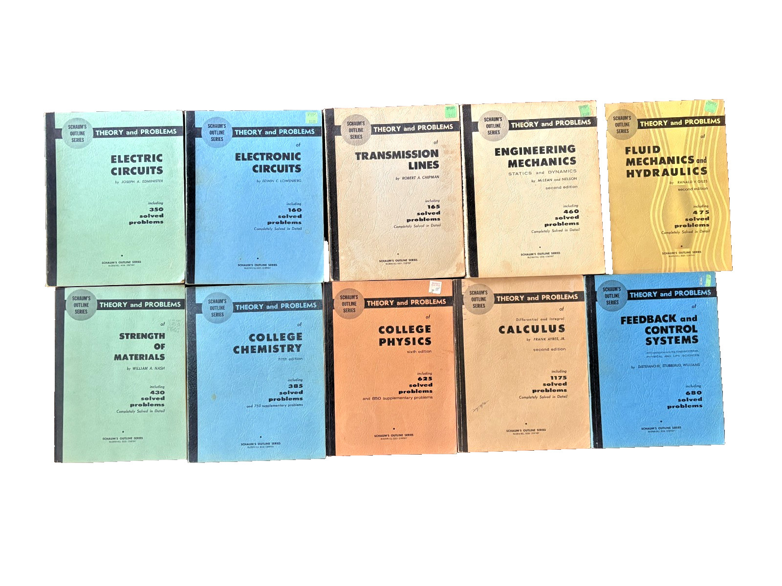 Set Of 10 Schaum’s Outline Series Books Paperback ***READ, SEE PHOTOS***