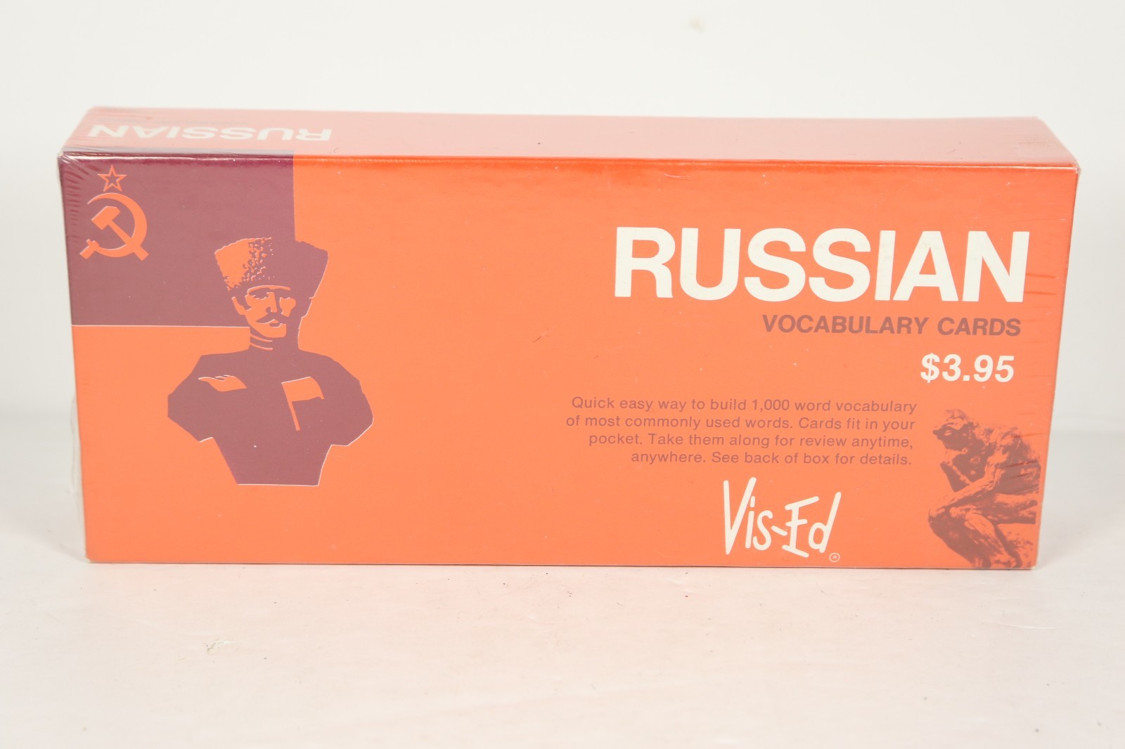VTG Russian Vocabulary Cards Box of 1000 Phrase Cards Vis-Ed Language Set Sealed