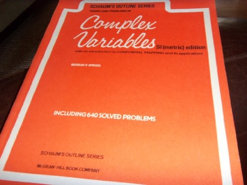THEORY AND PROBLEMS OF COMPLEX VARIABLES (SCHAUM’S By Murray R. Spiegel *VG+*