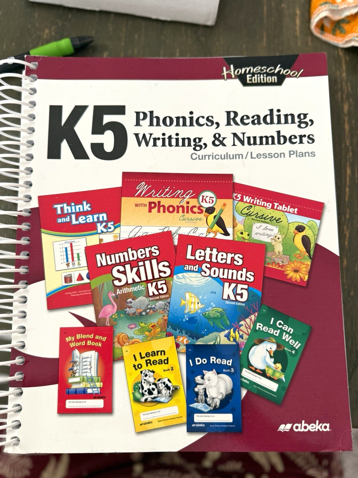 Abeka Homeschool Edition K5 Phonics Reading Writing Numbers Spiral