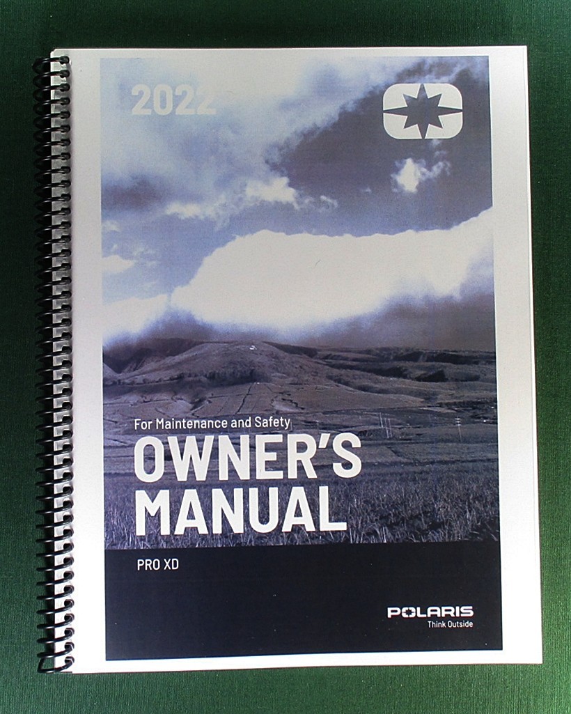 2022 Polaris Pro XD Full-Size Diesel Owner’s Manual: 196 Pages & Clear Covers!