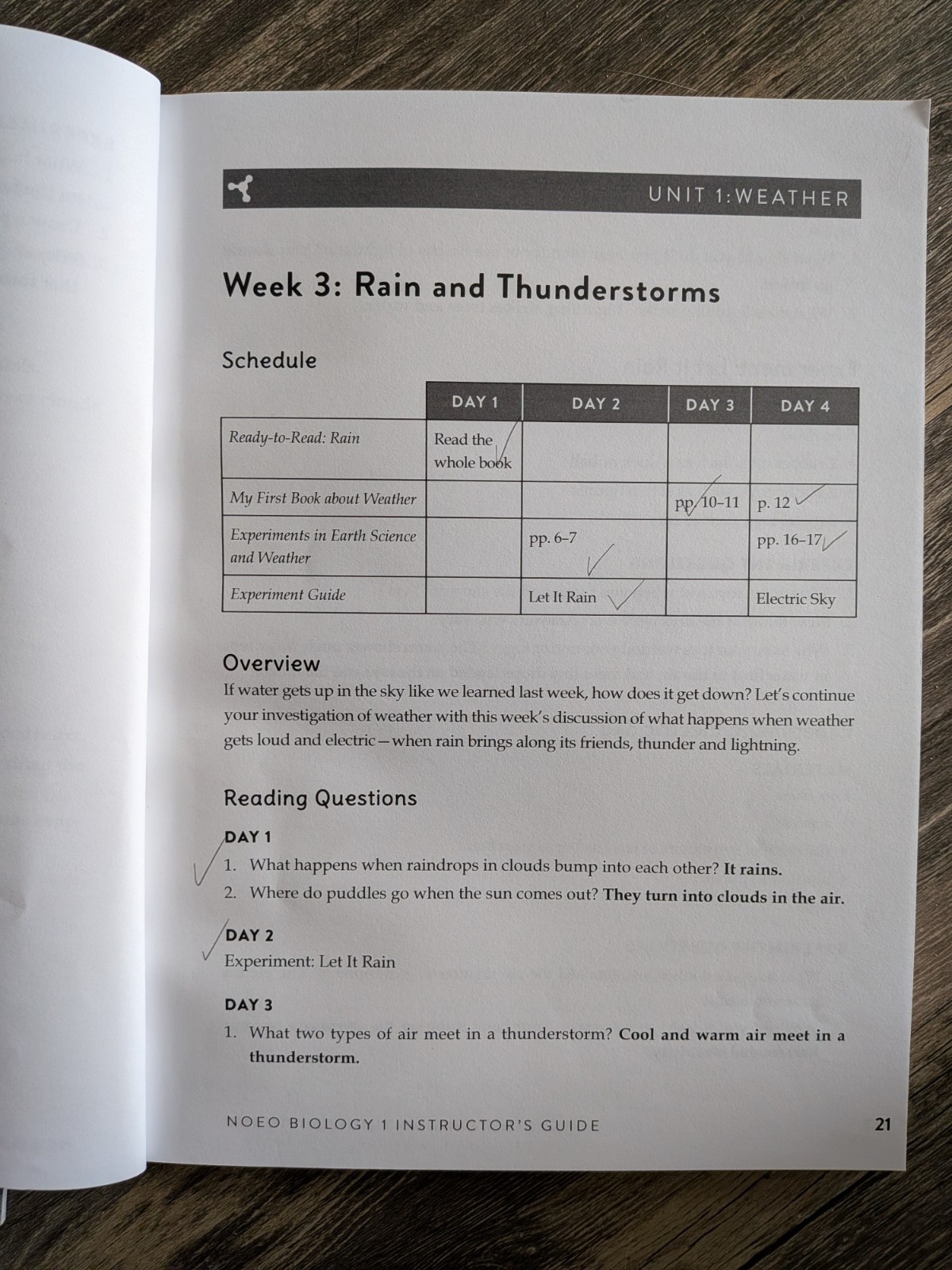 Noeo Science Biology 1 Instructors Guide, Lab Manuel, Experiments Guide & Books