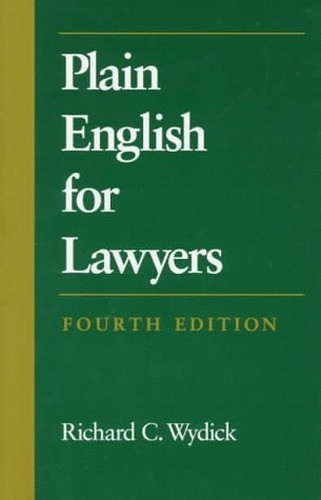 Plain English for Lawyers, Wydick, Richard
