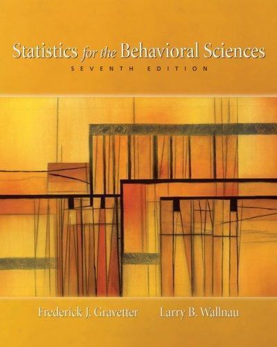 Statistics for the Behavioral Sciences – 0495095206, Gravetter, hardcover
