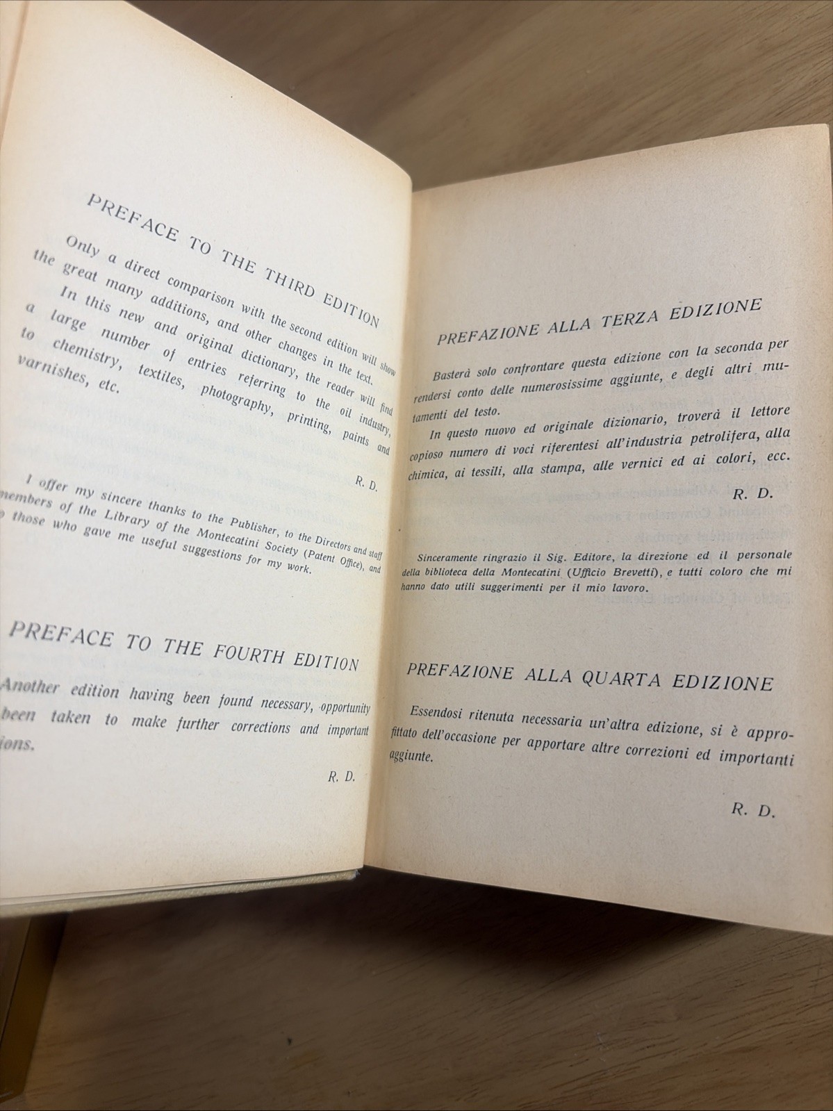 1958 Dizionario Tecnico Italiano Inglese English Italian Technical Dictionary VG