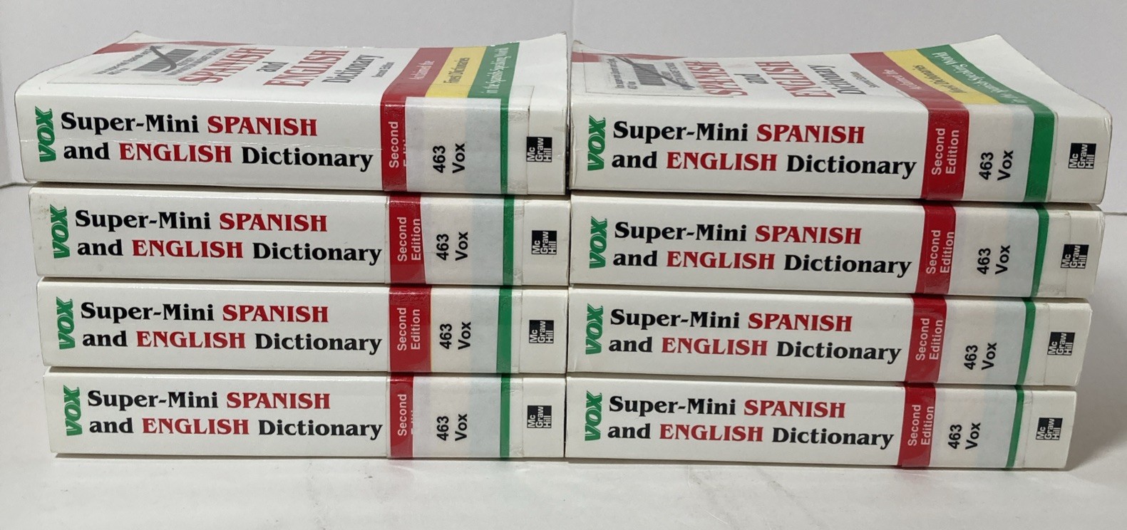 Lot Of 8 Vox Super-Mini Spanish and English Dictionary, 2nd Edition EX-LIBRARY