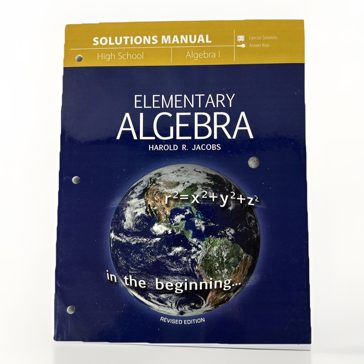Elementary Algebra (Solutions Manual) Algebra 1 by Harold R Jacobs Used/LN