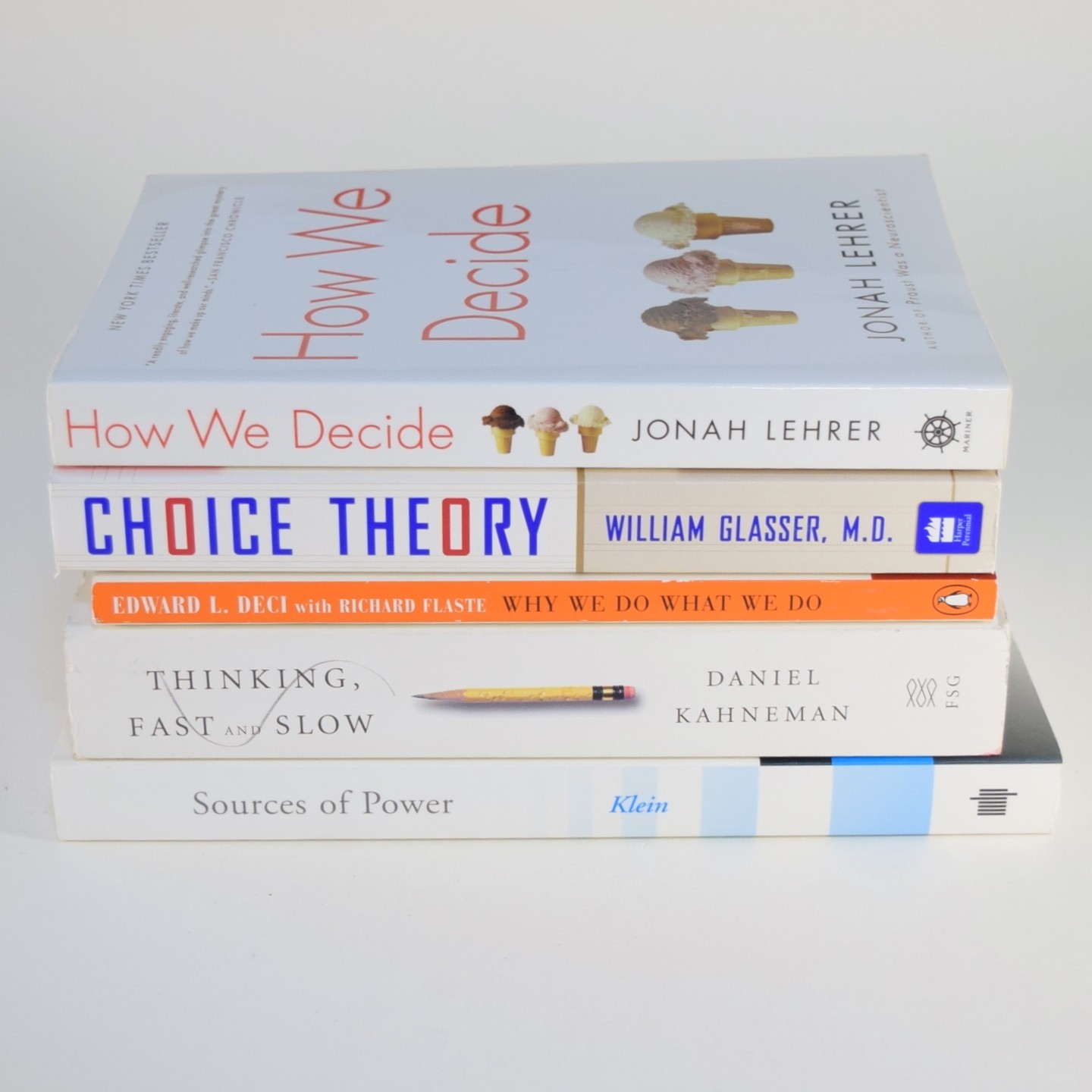 Lot / 5 Best Decision Making Books – Sources of Power + Choice Theory + Thinking