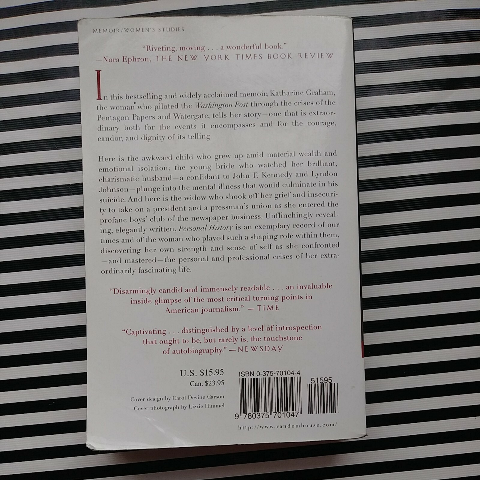Personal History Katharine Graham Paperback Pulitzer Prize Memoir