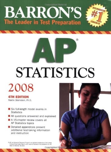 BARRON’S AP STATISTICS By Sternstein Martin Ph.d. *Excellent Condition*