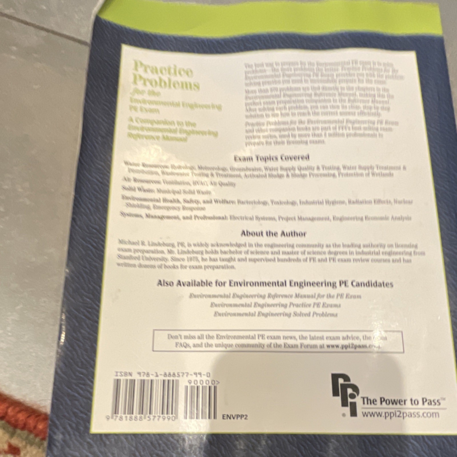 Michael R. Lindeburg PE Environmental Engineering PE Exam Problems 2nd Ed