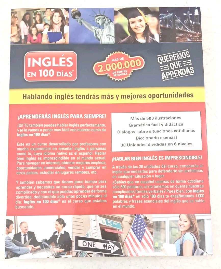 Ingles en 100 Dias-1 Libro-6 DVDs-3 CDs-Internet-English Course