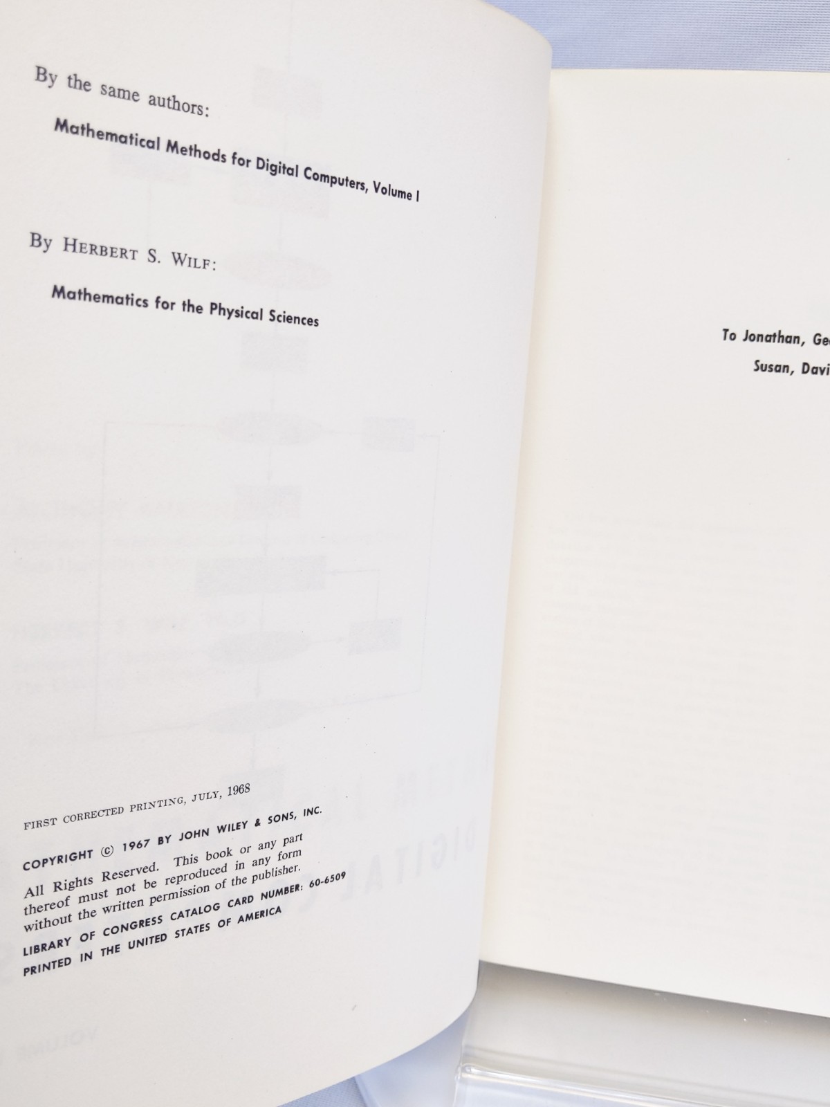 Mathematical Methods for Digital Computers By Anthony Ralston 2 Volume Set HCDJ