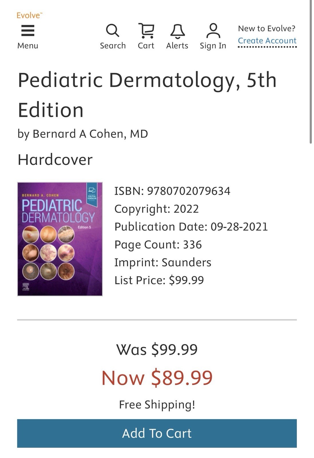 Pediatric Dermatology by Bernard A. Cohen 9th Edition Hardcover *New* *Unused*