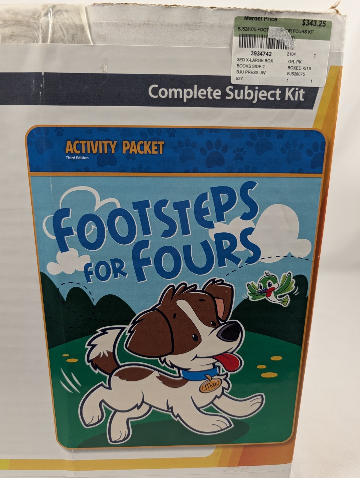 NEW BJU Press Preschool Pre-K K4 FOOTSTEPS FOR FOURS Complete Subject Kit 3rd Ed