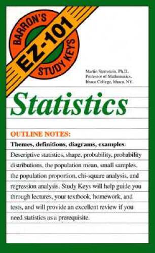 Statistics (Barrons EZ-101 Study Keys) – Paperback By Sternstein, Martin – GOOD