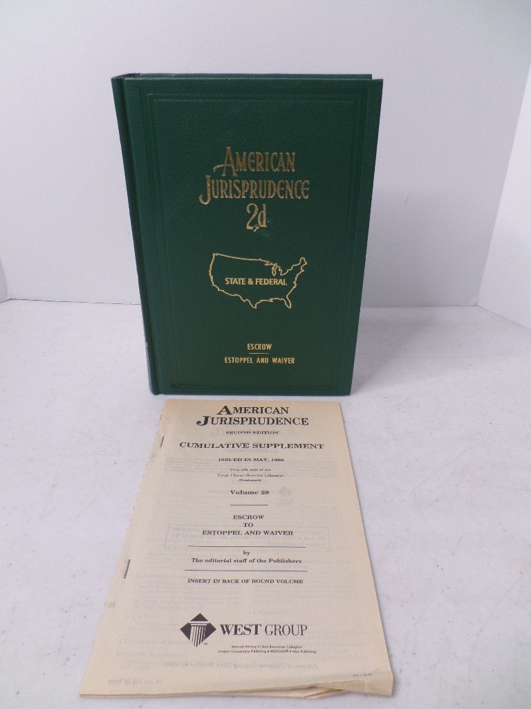 American Jurisprudence 2d 1966 State & Federal 2nd Ed Vol 28 w/ 1998 Supplement