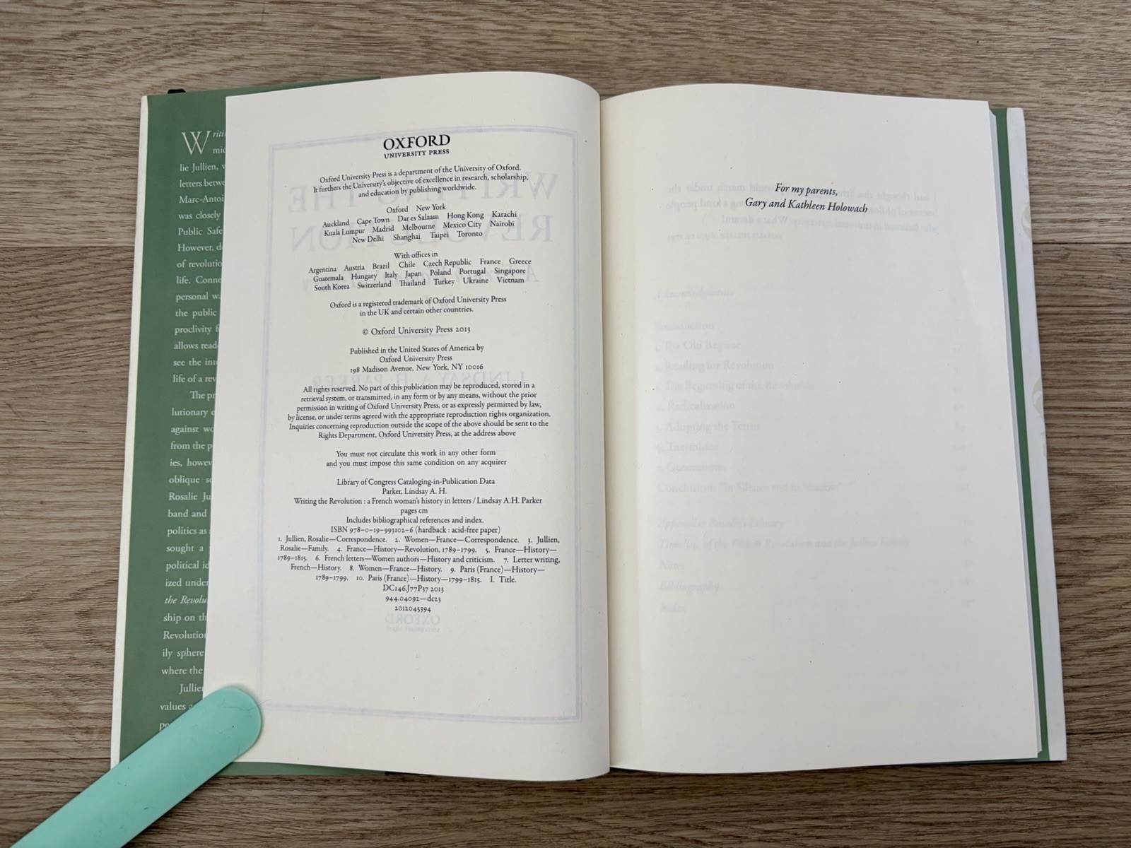 Writing the Revolution: A French Woman’s History in Letters by Parker