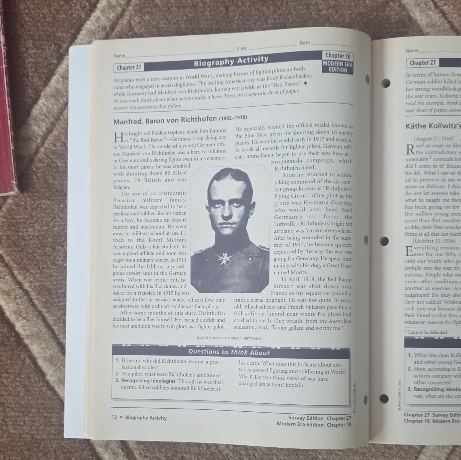 Prentice Hall Core Support World History Connections to Today Unit 7