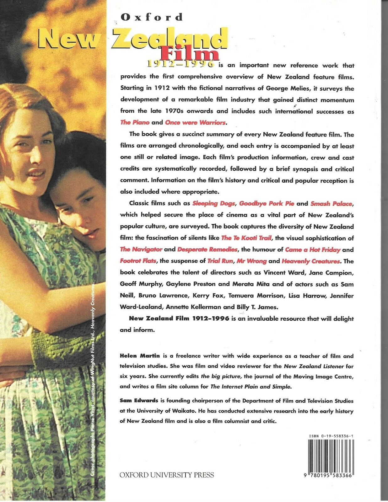 New Zealand Film 1912-1996 Movies Made in New Zealand Book