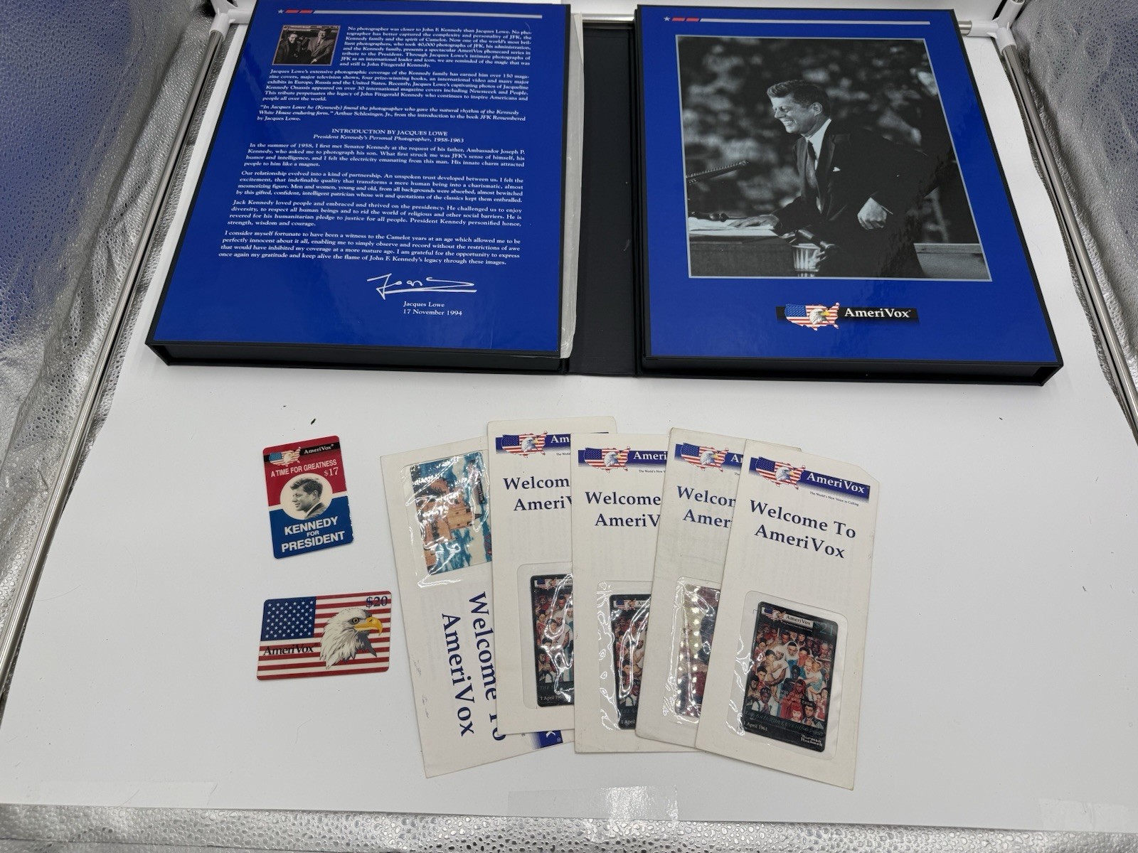 JFK AmeriVox Jacques Lowe Tribute Phonecard Series Complete Binder COA