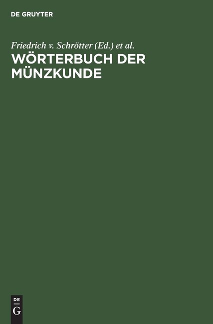 W?Rterbuch Der M?Nzkunde