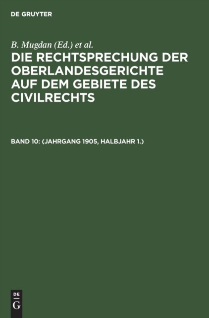 No Contributor – Jahrgang 1905 Halbjahr 1. – New hardback or cased – X555z