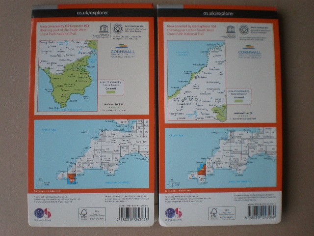 103 104 THE LIZARD REDRUTH S AGNES CORNWALL LOT EXPLORER ORDNANCE SURVEY MAPS OS