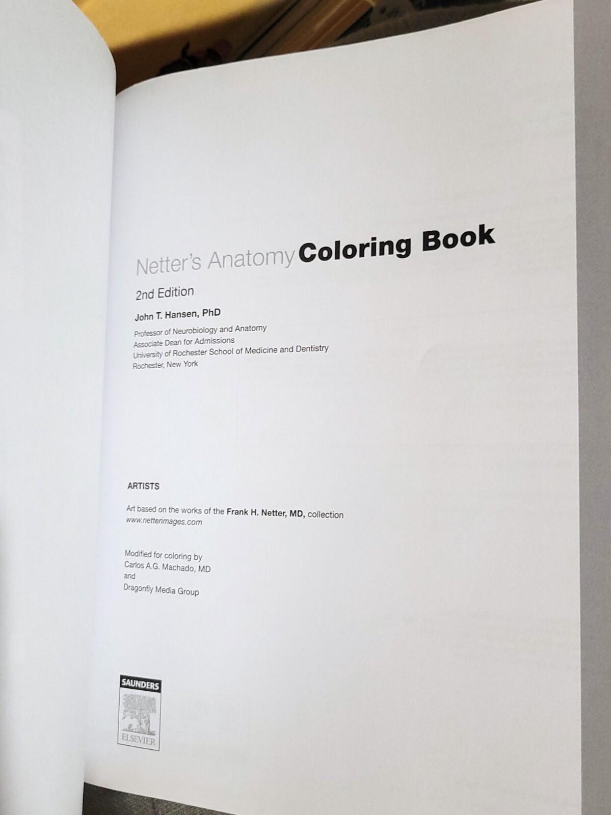 John T. Hansen NETTER’S ANATOMY COLORING BOOk 2nd Ed 2014 WITH CODE – CLEAN