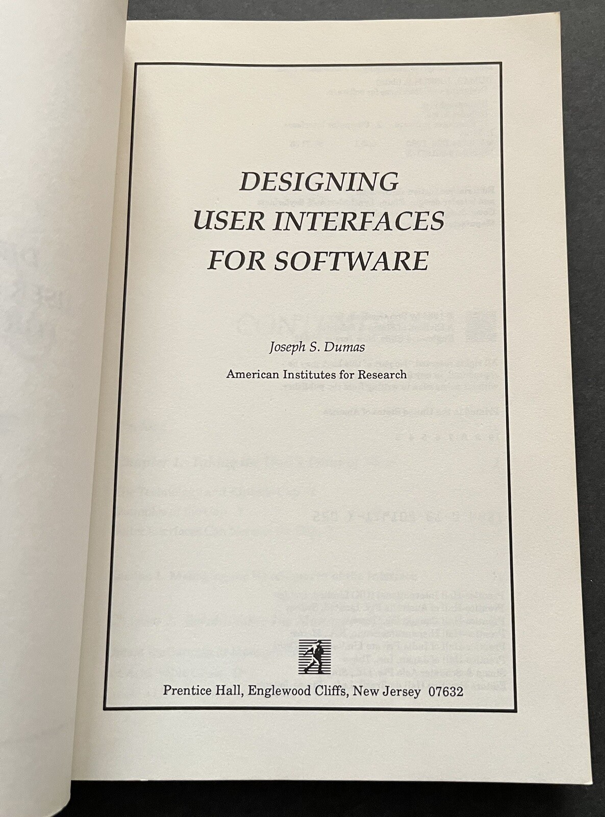 DESIGNING USER INTERFACES FOR SOFTWARE By Joseph S. Dumas 1988 Prentice-Hall PB