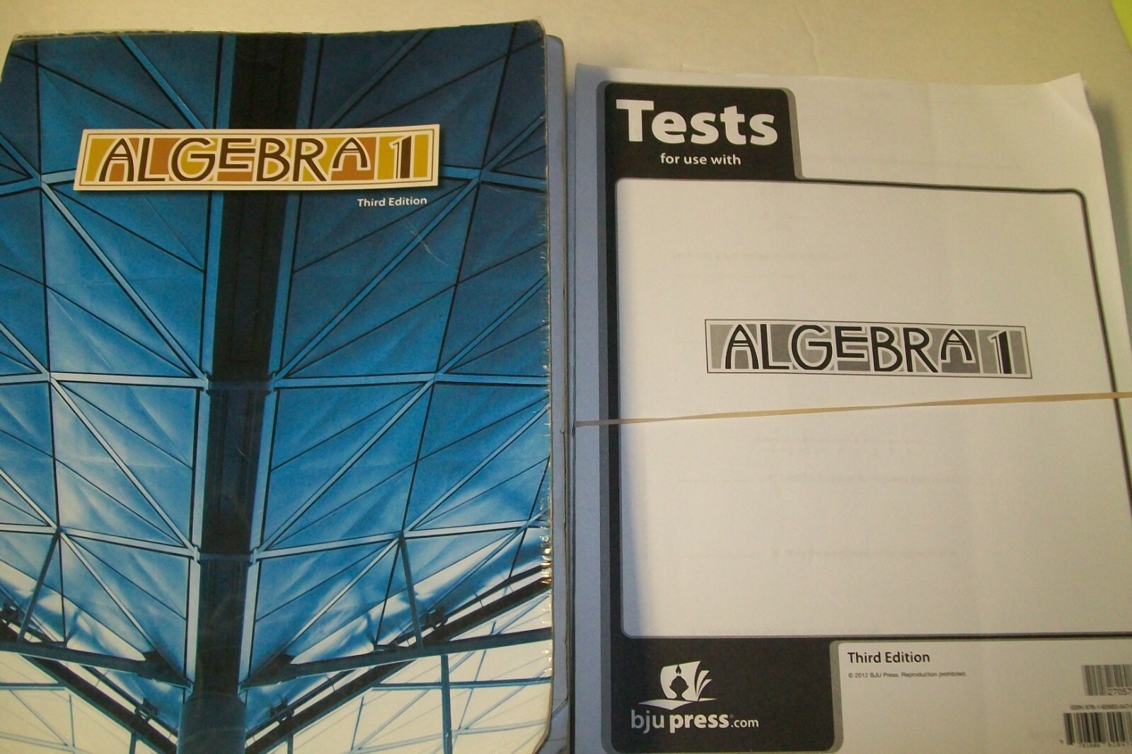 2 PC. BJU ALGEBRA 1- CURRENT 3RD EDITION, STUDENT BOOK & TESTS-