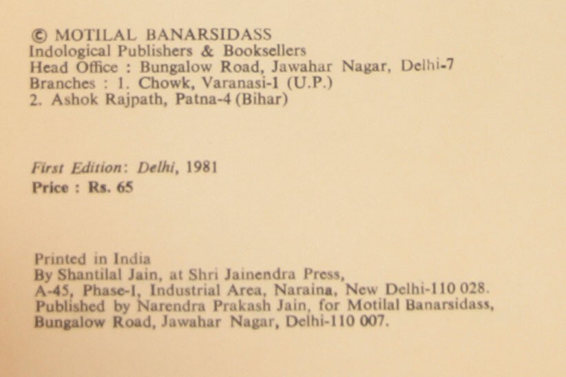 The Philosophy of Nagarjuna by Vicente Fatone 1981 Motilal Banarsidass India