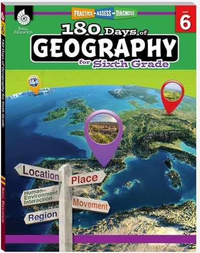 180 Days™: Geography for Sixth – Paperback, by Edgerton Jennifer – Very Good o