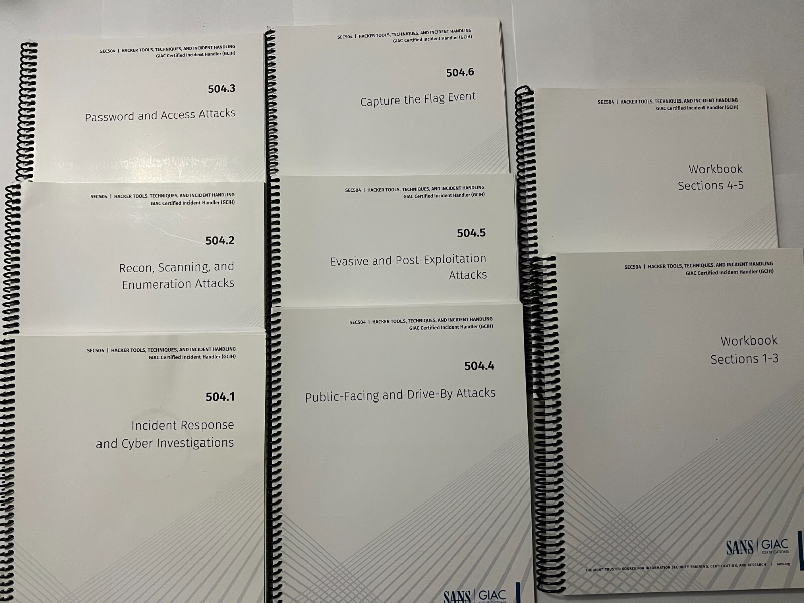 SANS SEC504 2022 Hackers Tools, Techni, & Incident Handling Course Books Only