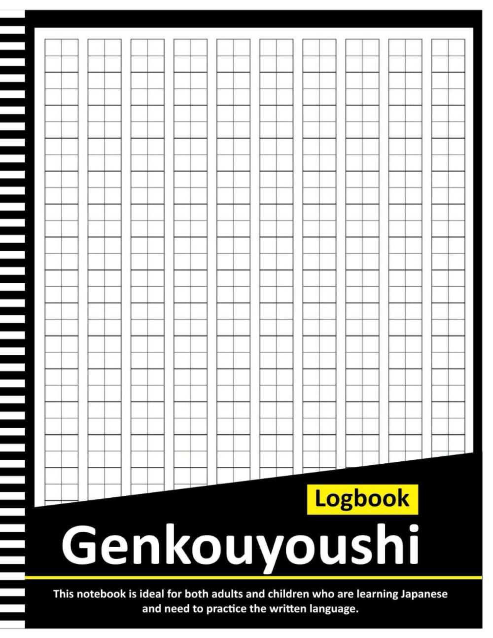 Genkouyoushi Notebook: Large Japanese Kanji Practice Log book – 8.5” x 11” 100+