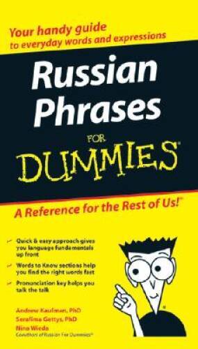 Russian Phrases For Dummies – Paperback By Andrew D. Kaufman – GOOD