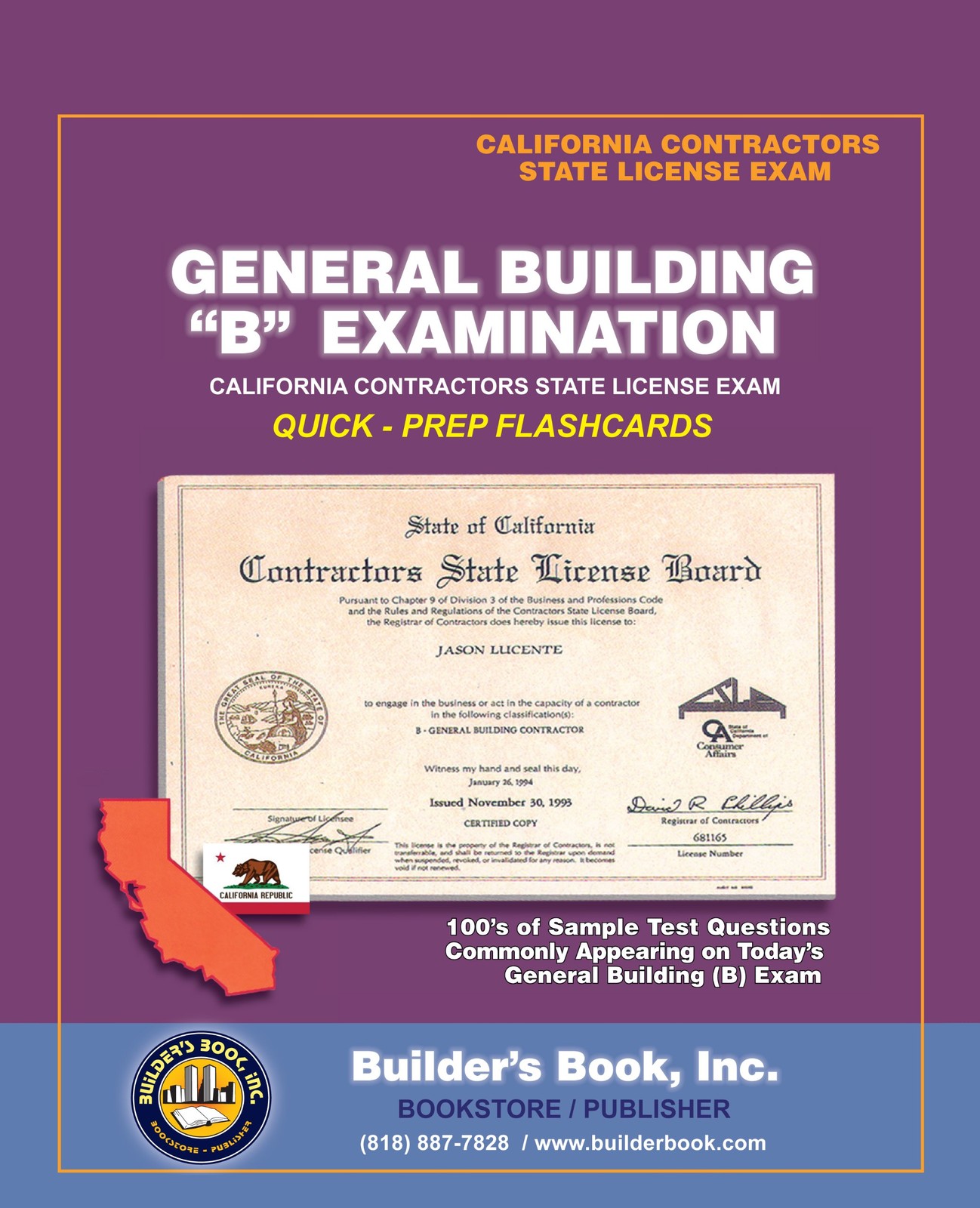 Builders Book Inc B General Building Examination Quick-Prep Flashcards by Awad
