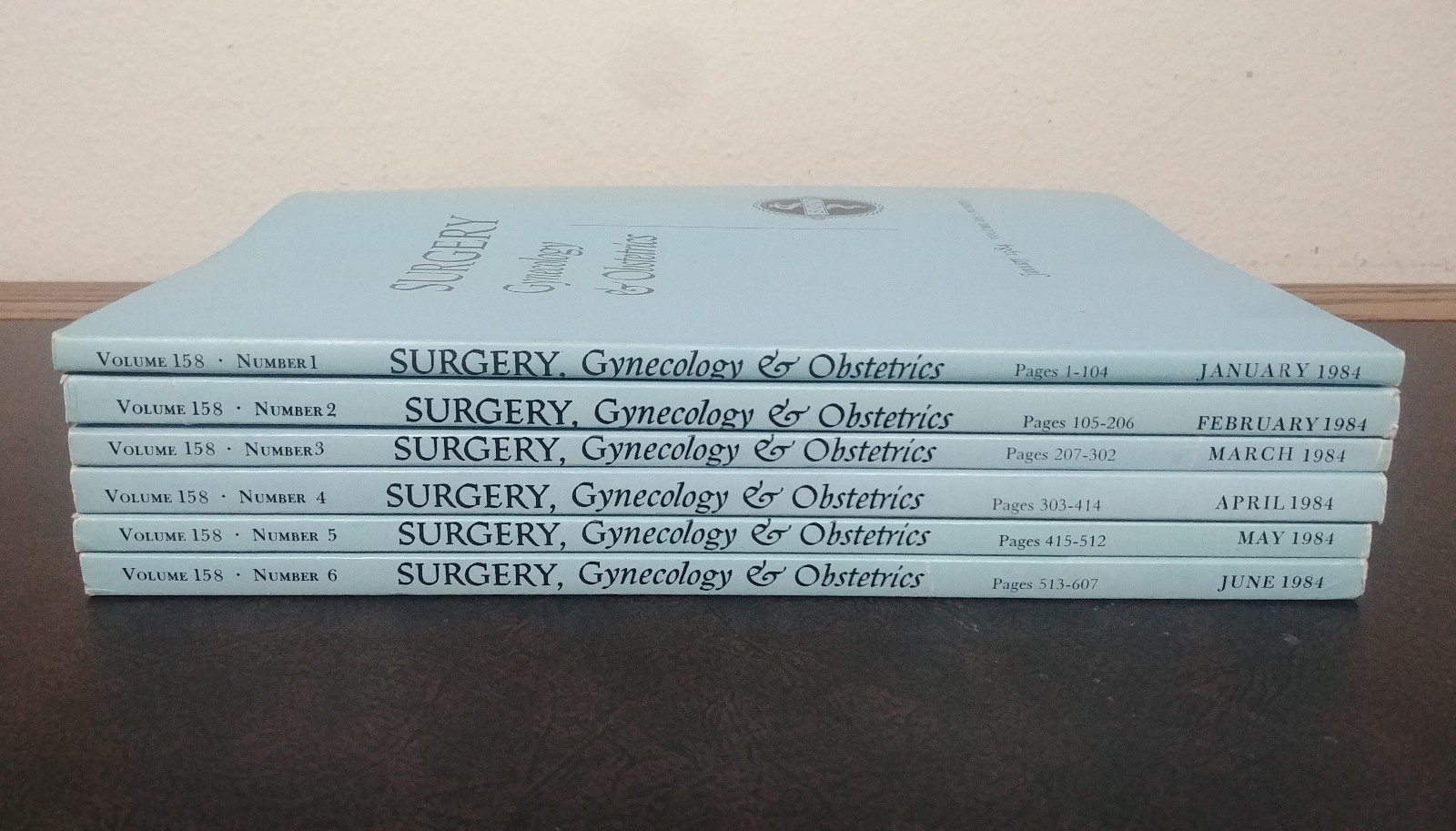 Surgery, Gynecology & Obstetrics Medical Journal Vol. 158 COMPLETE Vintage 1984
