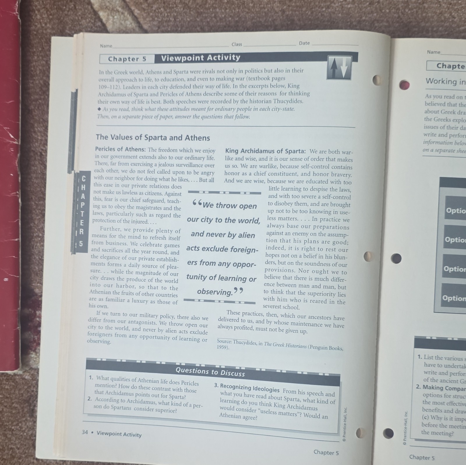 Prentice Hall Core Support World History Connections to Today Unit 7
