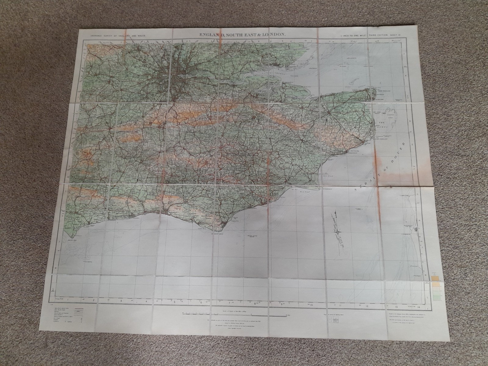 ORDNANCE SURVEY 1/4 INCH DISSECTED CLOTH MAPS COMPLETE SET OF 12 IN LEATHER CASE