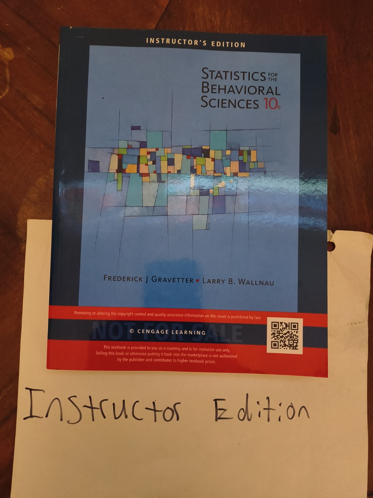 Instructor Edition: Statistics for the Behavioral Sciences by Larry…