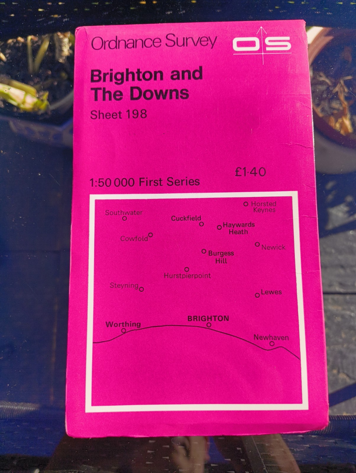 Ordnance Survey 1:50000 First Series Sheet 198 Brighton & The Downs 1974