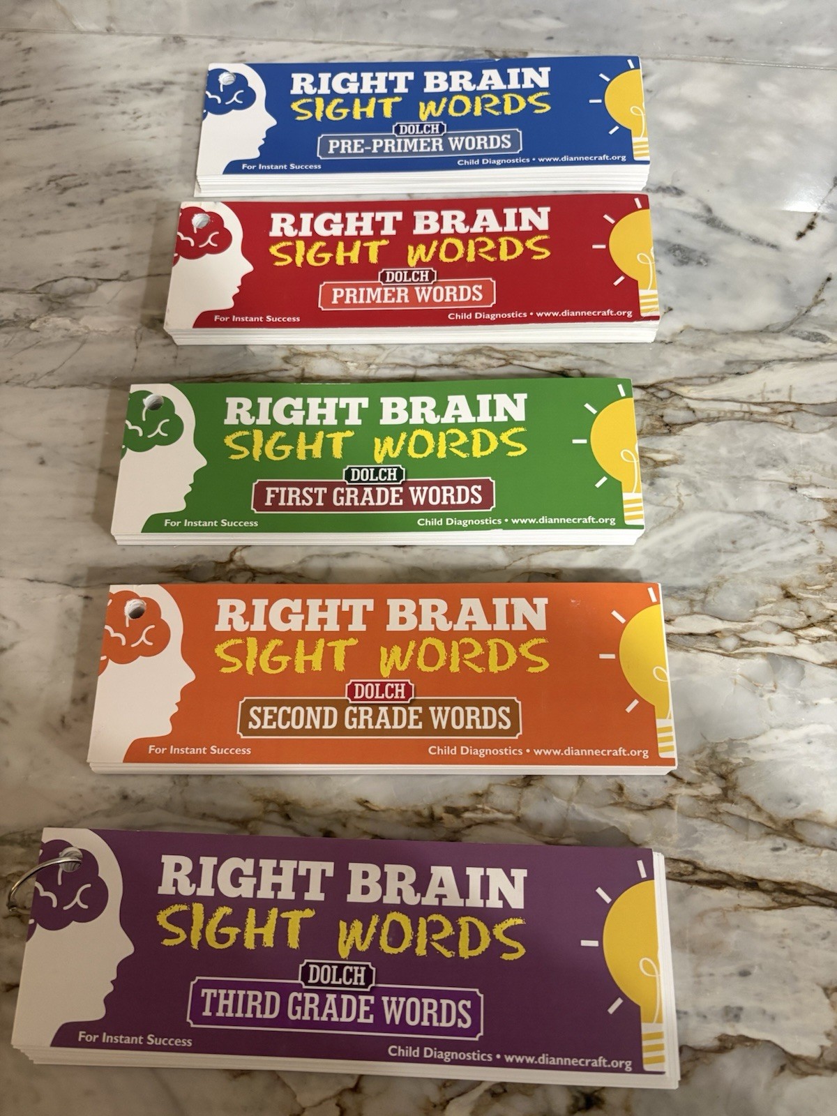 Dianne Craft Dolch Cards Right Brain Sight Words cards