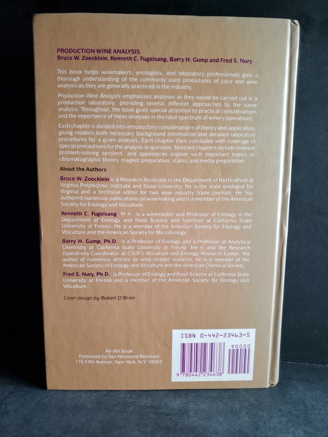 Production Wine Analysis Zoecklein Fugelsang Gump Nury 1990 Enology Wine Making