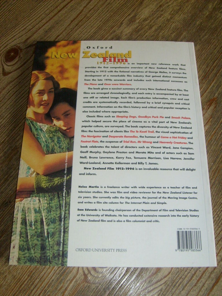 New Zealand Film 1912-1996 Movies Made in New Zealand Book